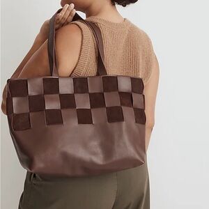 Madewell The Basketweave Tote in Leather and Suede!